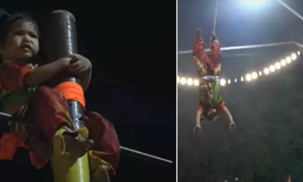 Τρομακτικό έθιμο στο Πουκέτ: Κρεμάνε κοριτσάκι 2 χρονών ανάποδα στα 10 μέτρα!